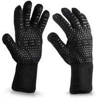 Aramid fiber Plus non-slip silicone BBQ Cooking Glove 932F Extreme Heat Resistant Black bbq gloves oem