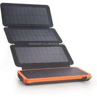 100% Full Charging by Sun Foldable Waterproof Solar Power Banks 8000mah Solar Power Battery Charger with Attached Solar Panel