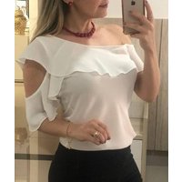 2019 Women Oblique Shoulder Chiffon Blouse Feminina Sexy Elegant T-Shirt Blusa Blouses