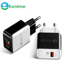 EONLINE Quick Charge QC 3.0 Fast USB Charger Universal For Samsung Galaxy For Xiaomi Redmi wall charger adapter
