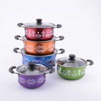 10 Piece Colourful Induction Stainless Steel Cooking Pot Set