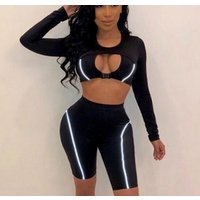 Reflective Two Piece Playsuit Summer Sports