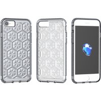 Tech21ing Shockproof PC Transparent Clear 3D Hexagon Diamond Phone Case Cover for iPhone XS X 8 7 6 6s plus