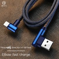 DIVI New Design Denim USB Data Cable for iPhone , Durable TPE 2.4A Data Charging USB Data Cables with OEM/ODM Service