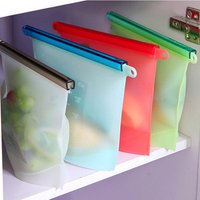 1000 ml Bpa Free Heat Resistant Preservation Reusable Silicone Food Storage Bags