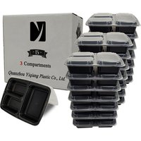 15 Pack Freezer Safe 3 Compartment Meal Prep Containers Lids