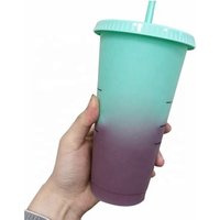 2019 New Product 20oz Reusable Custom Plastic Color Changing Cold Cup Tumblers with Lids and Straws