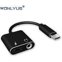 2 in 1 USB-C To 3.5mm Audio Adapter Type-C to 3.5mm Female Aux Microphone Headphone Jack Fast Charging Converter