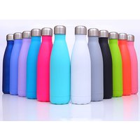 2019 Amazon ready to ship rubber paint soft 500ml Stainless Steel Double Wall Vacuum Bottle Thermal Insulation Cola Water Bottle