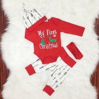 Cute 100% Cotton Christmas Outfit Set