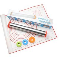 Amazon Stainless Steel Rolling Pin Adjustable With 4 Removable Adjustable Thickness Rings