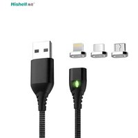 3 In 1Magnetic Micro Mobile Charger 3 A Fast Magnetic Charging Cable Support Data Magnetic USB Cable