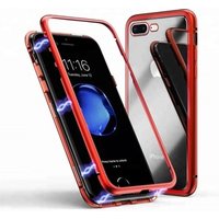For iPhone 7 Case Ultra Slim Metal Frame Tempered Glass Cover Magnetic Phone Case