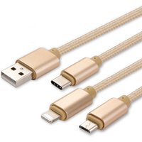 1.2m 3 in 1 fast charging micro usb c multi charger cable nylon braided logo customized 3in1mobile phone type-c for iphone