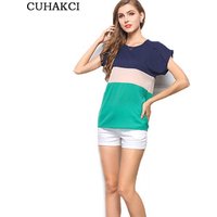 s Light Striped Chiffon Short Sleeve T Shirt