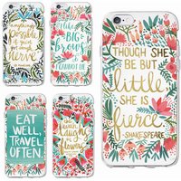 Positive Quote Eat Travel Love Floral Fashion Soft Phone Case For iphone7 Plus X XR Xs Max