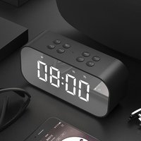 Portable Mirror LED display time wireless Handsfree call vibrant usb alarm clock speakers