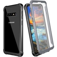For Samsung Galaxy S10 Rugged Case, 360 Full-body Clear Bumper Case with Built-in Screen Protector for Samsung Galaxy S10