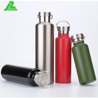 25 OZ stainless steel /aluminium 750ml fitness water bottle hiking bottle with wooden lid