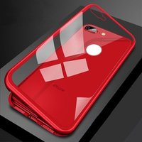 360 Metal frame glass flip cover explosion Magnetic phone case For Apple iphone 5 6 7 8 X Plus