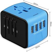 Travel Universal Charge All in One Wall Charger International AC Adapter with 4USB Ports Compatible UK US AU EU Outlet Plug