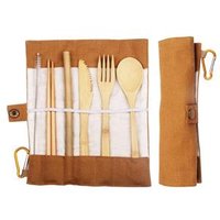 Reusable Bamboo Straws Cutlery Travel Set
