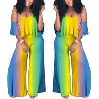 Off Shoulder Split Design Summer Jumpsuit