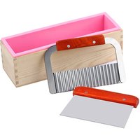 2 Pcs Stainless Steel Wavy+ Straight Soap Mold Loaf Garnish Cake Cutter Cutting Tool Home Kitchen Graters Peelers Slicers Knife