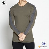 Block Patchwork Slim Fit Long Sleeve T Shirt
