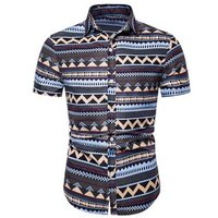 Ready To Ship Latest Design Fashion Indian Hawaiian Print Summer Casual Shirt Men