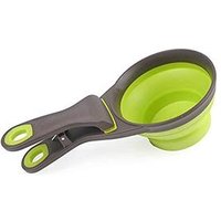 Pet Dog Cat Collapsible Scoop Sealing Clip Measuring Cup