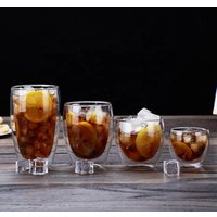 hot sale high quality transparent glass cup double wall glass