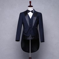 100% Wool Wedding Tuxedo Swallow Tailed Coat