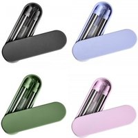 Inner diameter 5mm Reusable Metal Drinking Straws Stainless Steel Collapsible Straws with Brush Storage Box outdoor household