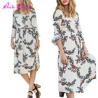 2017 newest long sleeves flower cheap and beautiful sexy women dresses summer