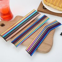 2018 Wholesale Hot Sale Multicolor Shiny Stainless Steel 304 Rose Gold Silver Metal Straw