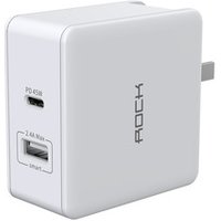 ROCK PD 45W Dual USB Wall Charger Quick Charge US Plug for iPhone XS Max XR X 8 plus Type C USB PD Fast Travel Phone Charger