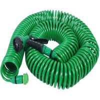 50ft Garden Water Coil Hose 7 Pattern Nozzle