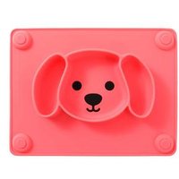 Baby Silicone Suction Placemat Plates One Piece Food Feeding Divided Mat for Kids and Toddlers, Fits Most Highchair Trays, Dis
