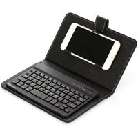 Bluetooth Wireless Keyboard with Leather Case Cover Stand For 4.5-6.5inch Tablets and phone