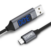 TOPK AC32 2.4A LED Micro USB Cable Voltage and Current Display Data Sync Mobile Phone Charging Cable