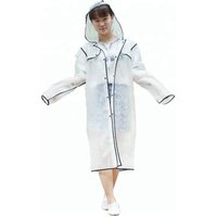 More thick White or clear pvc raincoat with buttons