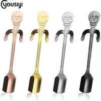 Stainless steel 18/8 hanging cup spoon coffee mixing skeleton spoon