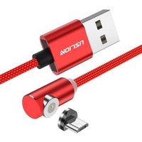 USLION Elbow Magnetic Charger Cable for iphone LED Indicator Mobile Phone USB Charge Cable for Android