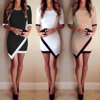2019 Sexy Clubwear Bandage Clothing Lady Fitted Black Half Sleeves Short Women Dresses