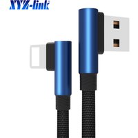 xyzlink Quick Charge & Data Transfer 90 Elbow Degree Data Line Micro Usb Nylon Braided Charger Cable for Iphone