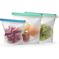 4 Pack Leakproof Reusable Silicone Food Storage Bags