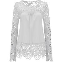Plus Chiffon Blouse Lace Detail