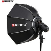 TRIOPO KS65 65cm Foldable 8-Pole Octagon Softbox with Soft Cloth Handle for camera flash light