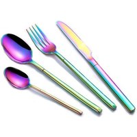High quality colorful cutlery set, fashionable Stainless steel rainbow flatware